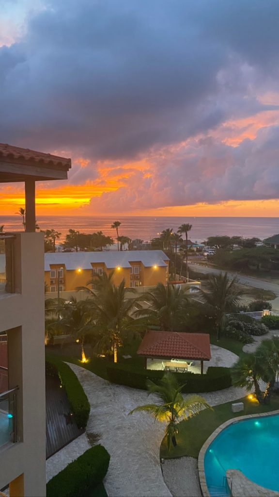 Beautiful picture overlooking Eagle Beach in Aruba from the Airbnb. Perfect view.